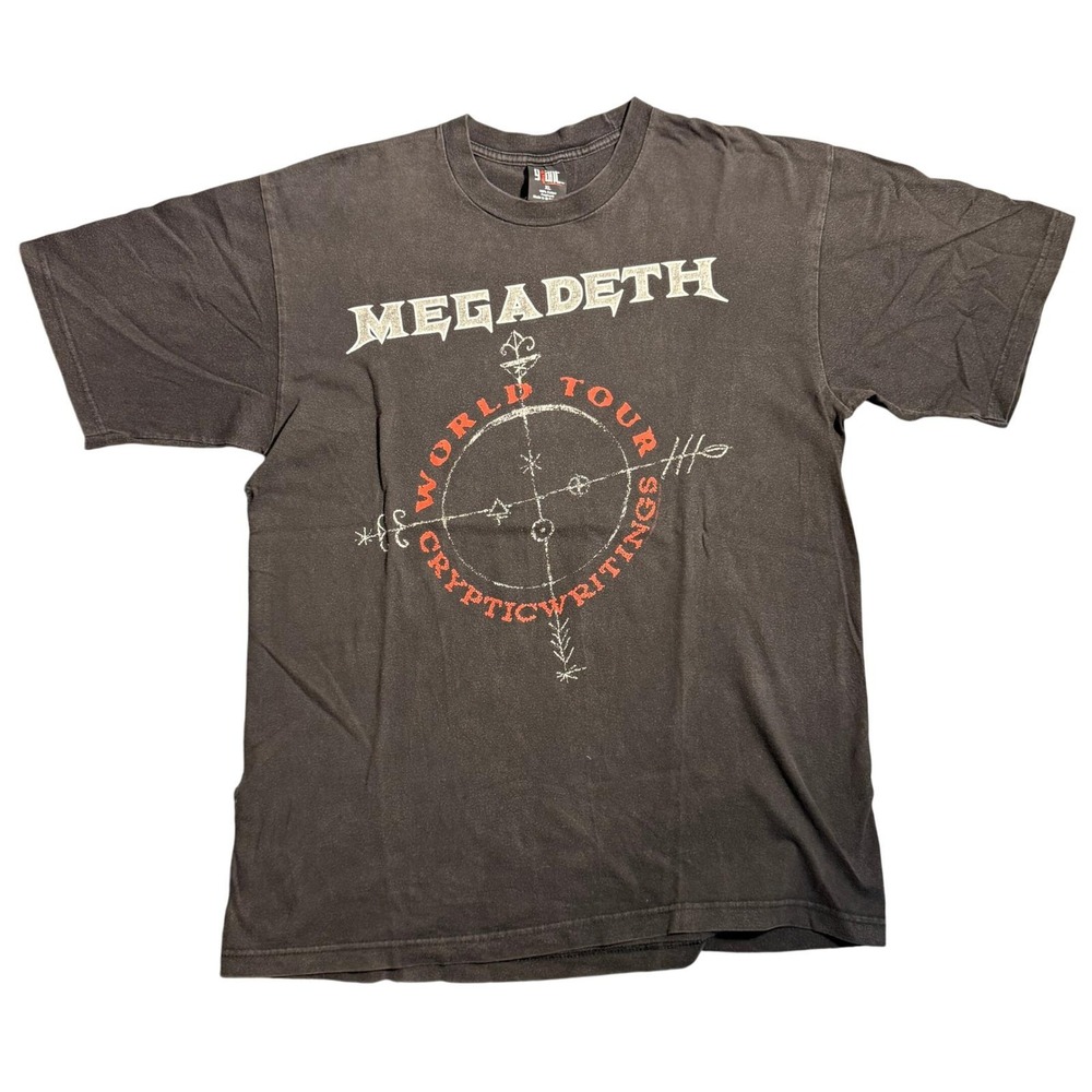 Vintage 1997 Megadeth Cryptic Writings World Tour T-Shirt Giant Tag XL Black